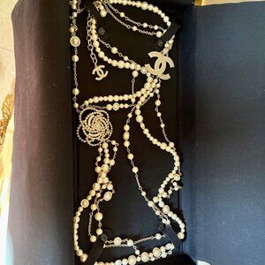 Authentic Long Chanel Pearl Necklace